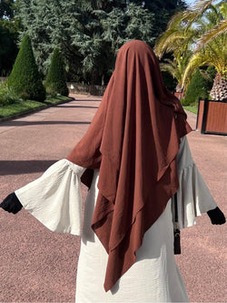 SEERAH.FR Chocolat Khimar 2 Voiles -  Jazz Confort